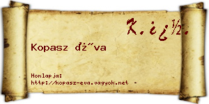 Kopasz Éva névjegykártya