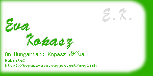 eva kopasz business card